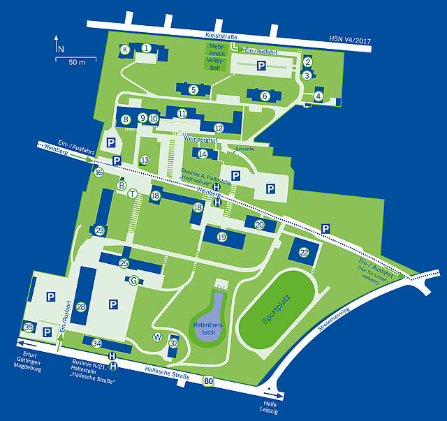 Campus map of Nordhausen University of Applied Sciences