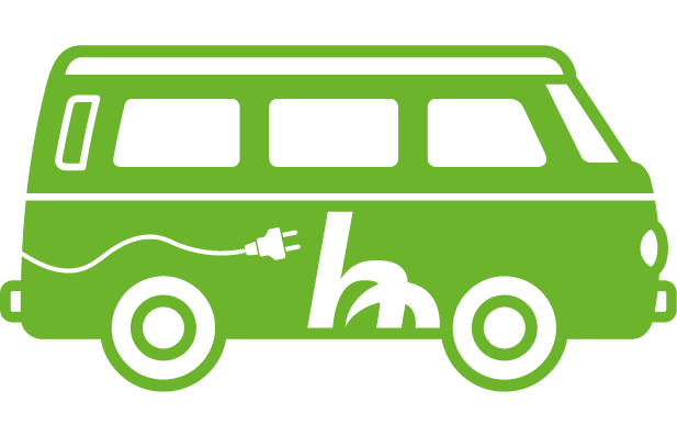 Depicted is a green electric bus with the logo of Nordhausen University