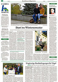 Campusseite in der Thüringer Allgemeinen vom 28.09.17