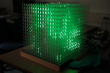 LED-Cube, bestehend aus 4096 LEDs mit paralleler Ansteuerung