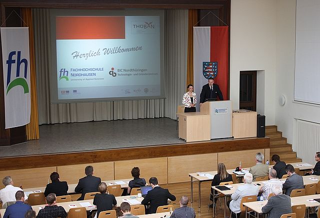 Im Audimax der Fachhochschule Nordhausen trafen Gründungsinteressierte und Gründungsunterstützer zusammen