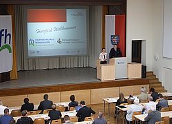 Im Audimax der Fachhochschule Nordhausen trafen Gründungsinteressierte und Gründungsunterstützer zusammen