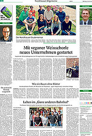 Die Campusseite in der Thüringer Allgemeinen vom 30. Juni 2014
