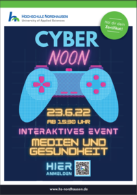 Plakat Cybernoon - 23.6.22 - Ab 15:30 Uhr - Interaktives Event - Medien und Gesundheit