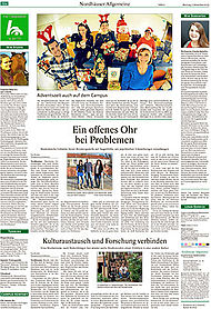 Die Campusseite in der Thüringer Allgemeinen vom 7. Dezember 2015