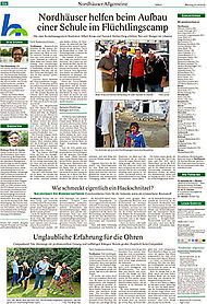 Die Campusseite in der Thüringer Allgemeinen vom 27. Juli 2015