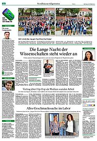 Die Campusseite in der Thüringer Allgemeinen vom 28.10.2013