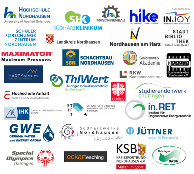 Collage aus verschiedenen Logos von Nordhäuser Unternehmen und Institutionen