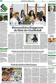 Die Campusseite in der Thüringer Allgemeinen vom 11. August 2014