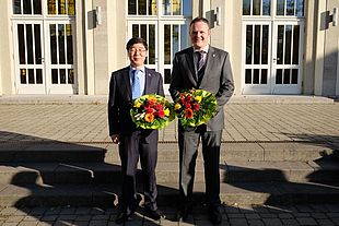 HUT-Präsident, Han Xu, mit HSN-Präsident, Jörg Wagner