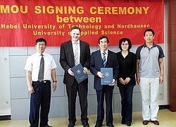 Unterzeichnung des Kooperationsabkommens zwischen der Fachhochschule Nordhausen und der Hebei University of Technology