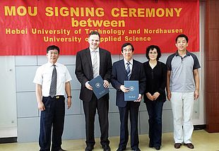 Unterzeichnung des Kooperationsabkommens zwischen der Fachhochschule Nordhausen und der Hebei University of Technology