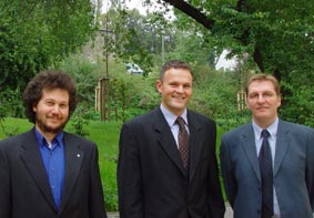Foto: Die Mitglieder des Rektorats (v. li.): Prof. Dr.-Ing. V. Wesselak, Prof. Dr. J. Wagner, Prof. Dr. R. Behrens