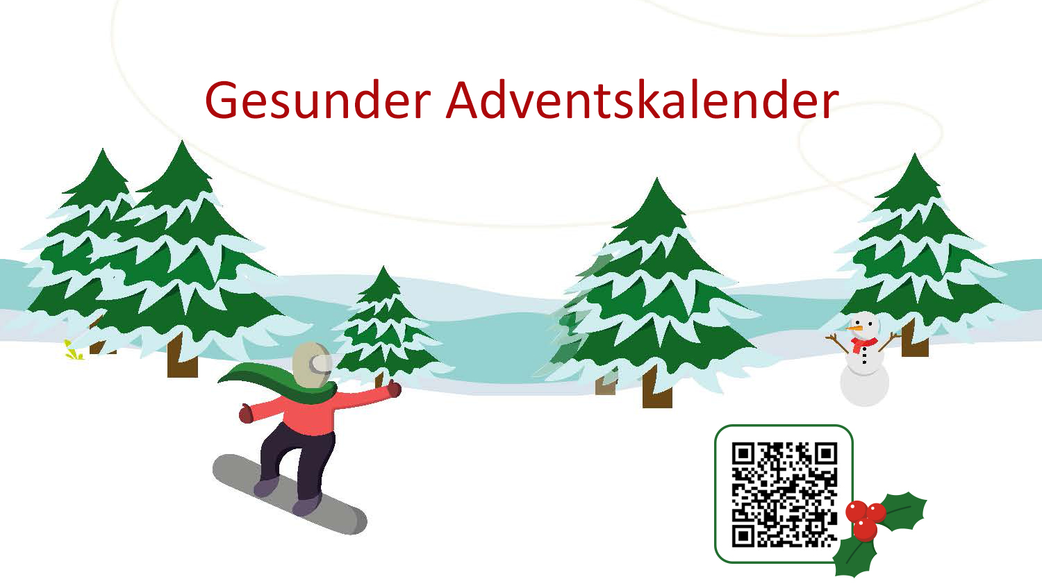 Illustration - Snowboarder mit Schneemann