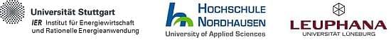 Logos Uni Stuttgart IER - HSN - Uni Lüneburg Leuphana